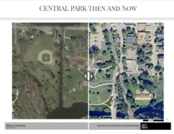 Comparative aerial views of Central Park renovations over time